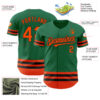 Custom Kelly Green Orange-Black Line Authentic Baseball Jersey