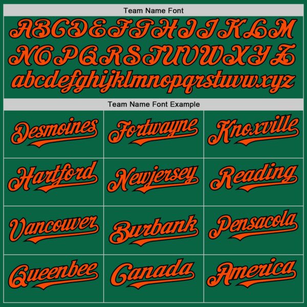 Custom Kelly Green Orange-Black Line Authentic Baseball Jersey