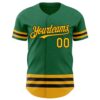 Custom Kelly Green Gold-Black Line Authentic Baseball Jersey