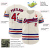 Custom Cream Red-Royal Line Authentic Baseball Jersey