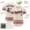 Custom Cream Royal-Orange Line Authentic Baseball Jersey