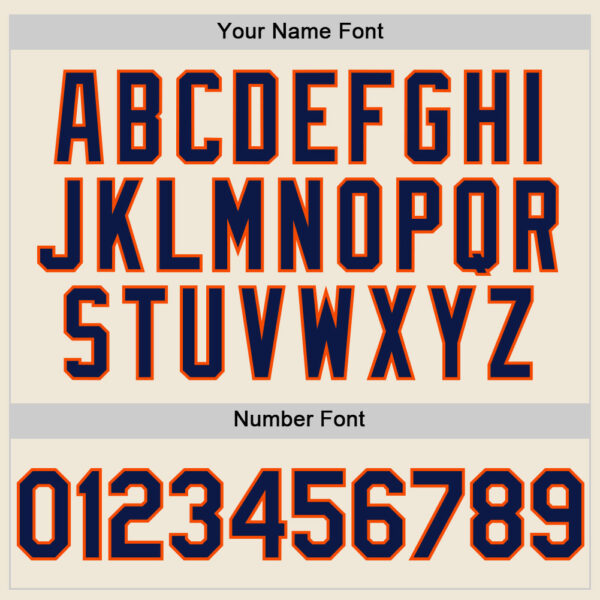 Custom Cream Navy-Orange Line Authentic Baseball Jersey