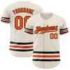 Custom Cream Orange-Black Line Authentic Baseball Jersey