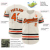 Custom Cream Orange-Black Line Authentic Baseball Jersey