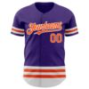 Custom Purple Orange-White Line Authentic Baseball Jersey