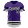 Custom Purple Black-White Line Authentic Baseball Jersey