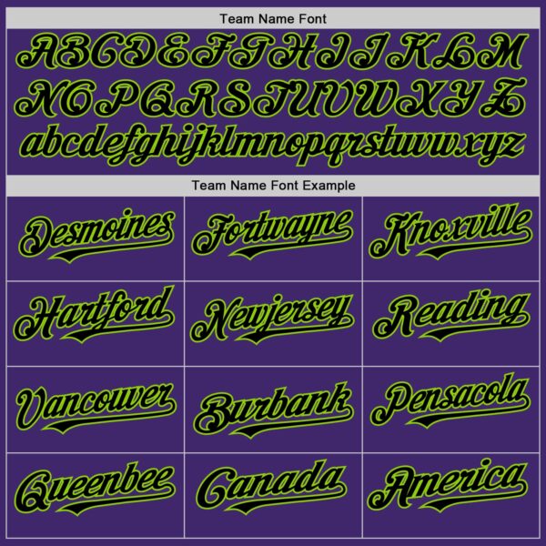 Custom Purple Black-Neon Green Line Authentic Baseball Jersey