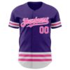 Custom Purple Pink-White Line Authentic Baseball Jersey