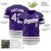 Custom Purple Gray-White Line Authentic Baseball Jersey