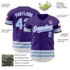 Custom Purple Light Blue-White Line Authentic Baseball Jersey