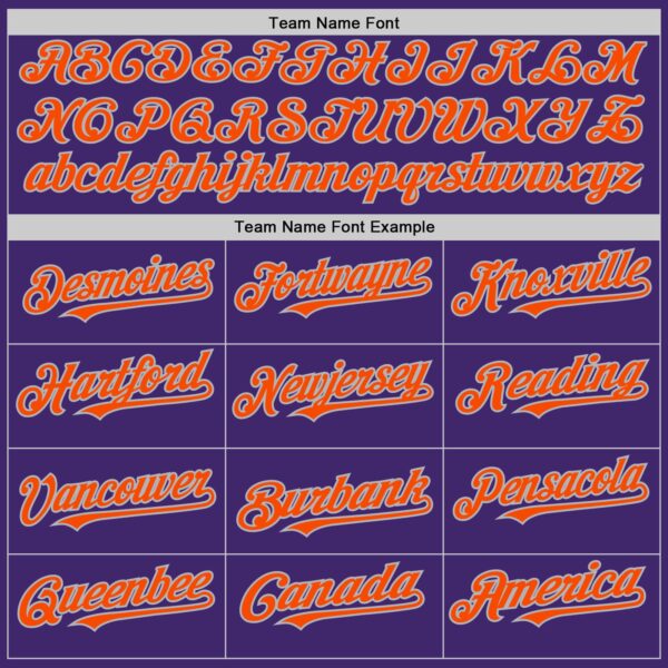 Custom Purple Orange-Gray Line Authentic Baseball Jersey