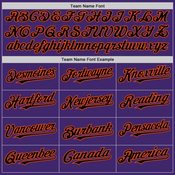 Custom Purple Black-Orange Line Authentic Baseball Jersey