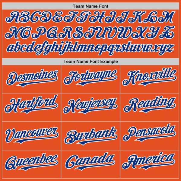 Custom Orange Royal-White Line Authentic Baseball Jersey