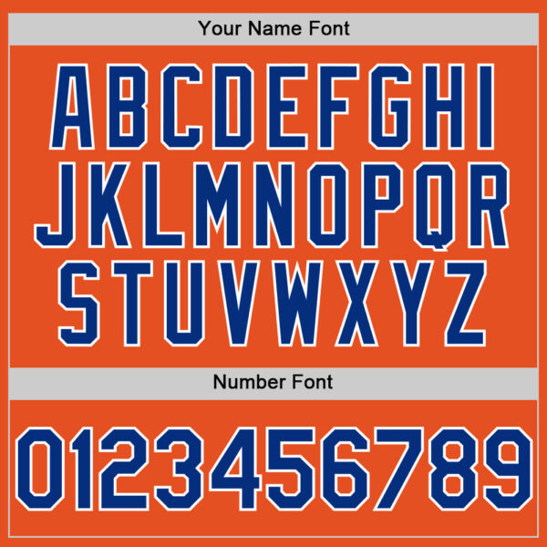 Custom Orange Royal-White Line Authentic Baseball Jersey