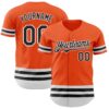 Custom Orange Black-White Line Authentic Baseball Jersey