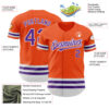 Custom Orange Purple-White Line Authentic Baseball Jersey
