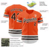 Custom Orange Brown-White Line Authentic Baseball Jersey