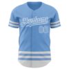 Custom Light Blue White Line Authentic Baseball Jersey