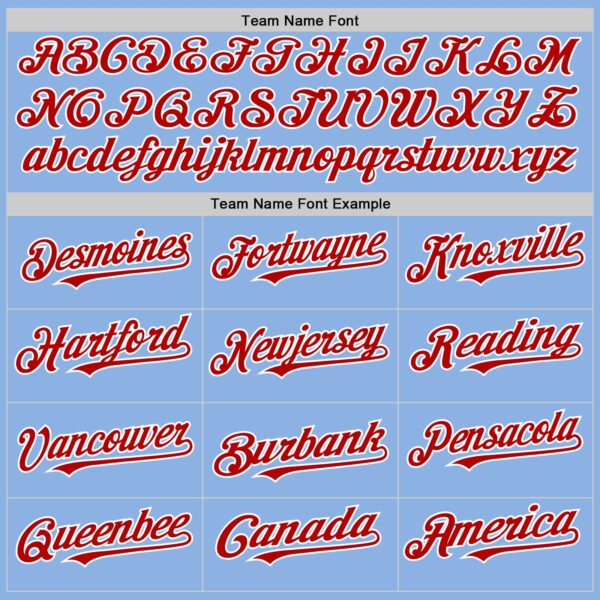 Custom Light Blue Red-White Line Authentic Baseball Jersey