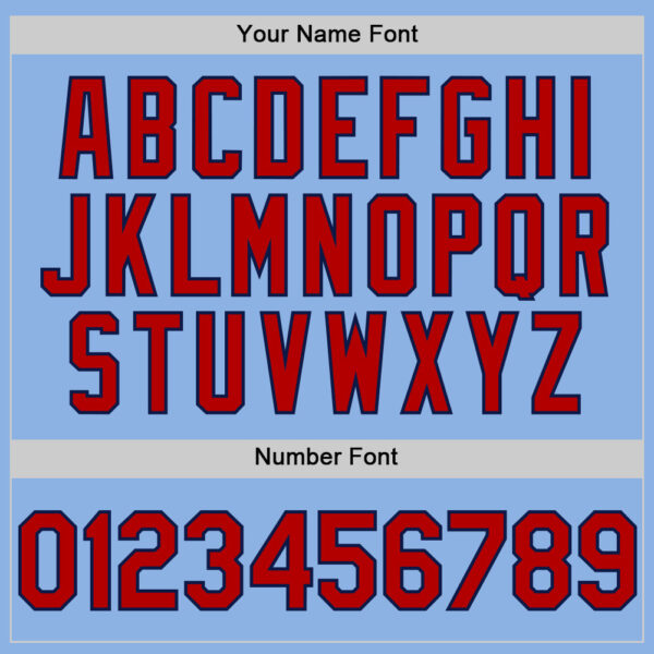 Custom Light Blue Red-Navy Line Authentic Baseball Jersey