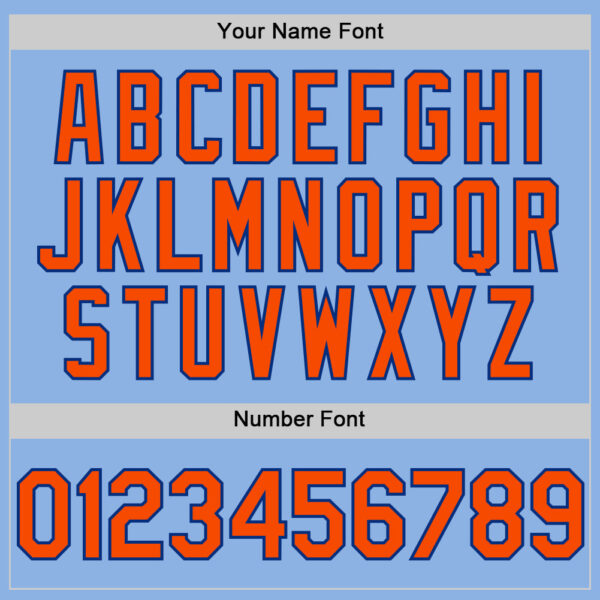 Custom Light Blue Orange-Royal Line Authentic Baseball Jersey