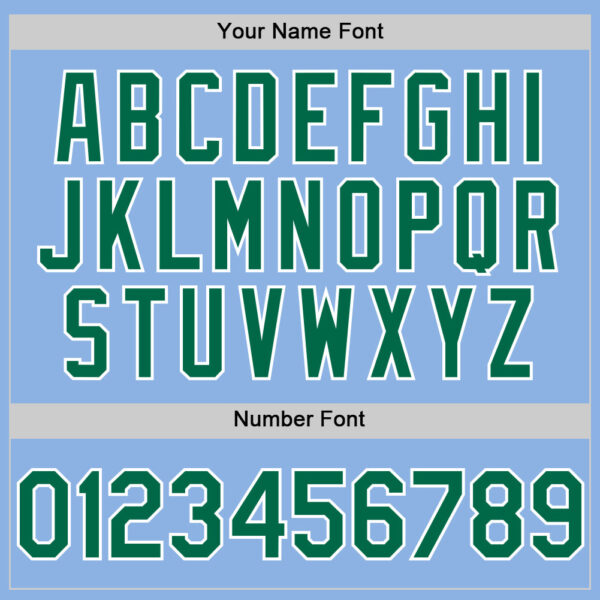 Custom Light Blue Kelly Green-White Line Authentic Baseball Jersey