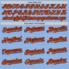 Custom Light Blue Orange-Black Line Authentic Baseball Jersey