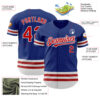 Custom Royal Red-White Line Authentic Baseball Jersey