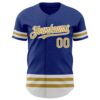 Custom Royal Old Gold-White Line Authentic Baseball Jersey