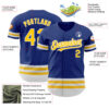 Custom Royal Yellow-White Line Authentic Baseball Jersey