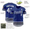 Custom Royal Gray-Navy Line Authentic Baseball Jersey