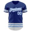 Custom Royal Light Blue-White Line Authentic Baseball Jersey