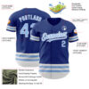 Custom Royal Light Blue-White Line Authentic Baseball Jersey