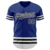 Custom Royal Black-White Line Authentic Baseball Jersey