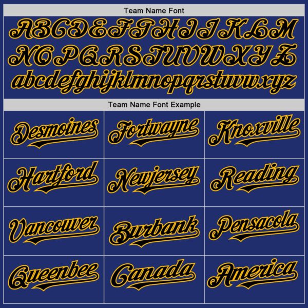 Custom Royal Black-Gold Line Authentic Baseball Jersey