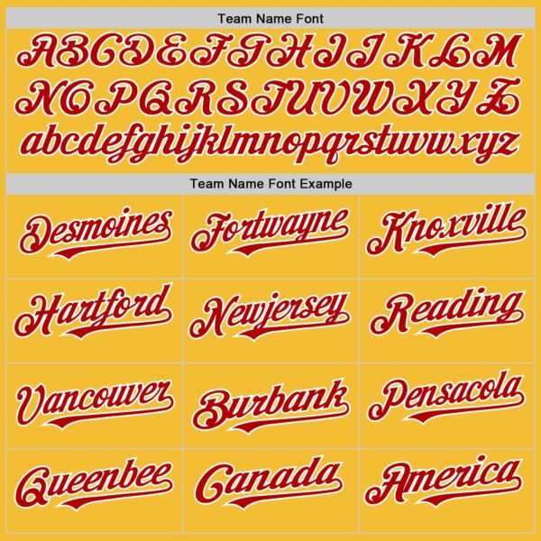 Custom Gold Red-White Line Authentic Baseball Jersey