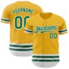 Custom Gold Kelly Green-White Line Authentic Baseball Jersey