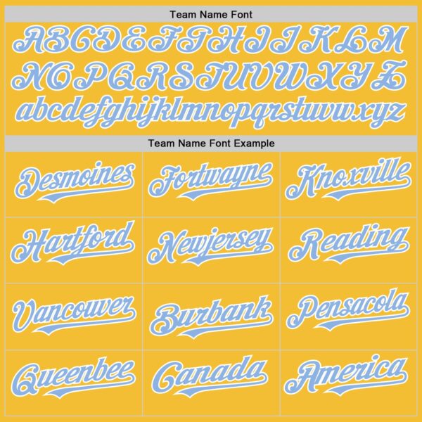 Custom Gold Light Blue-White Line Authentic Baseball Jersey