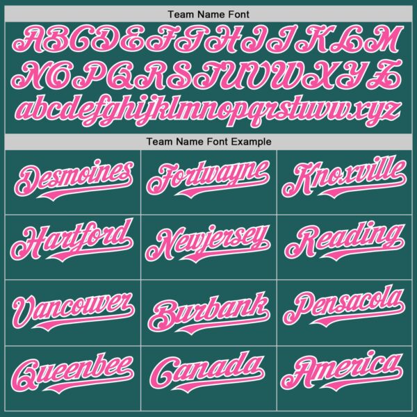 Custom Teal Pink-White Line Authentic Baseball Jersey
