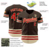 Custom Brown Red-Cream Line Authentic Baseball Jersey
