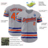 Custom Gray Orange-Royal Line Authentic Baseball Jersey