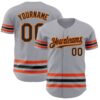 Custom Gray Black Orange-Old Gold Line Authentic Baseball Jersey