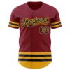 Custom Crimson Navy-Gold Line Authentic Baseball Jersey