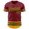 Custom Crimson Black-Gold Line Authentic Baseball Jersey