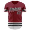 Custom Crimson Black-White Line Authentic Baseball Jersey