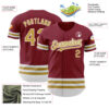 Custom Crimson Old Gold-White Line Authentic Baseball Jersey