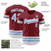 Custom Crimson Light Blue-White Line Authentic Baseball Jersey