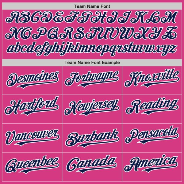 Custom Pink Navy-White Line Authentic Baseball Jersey