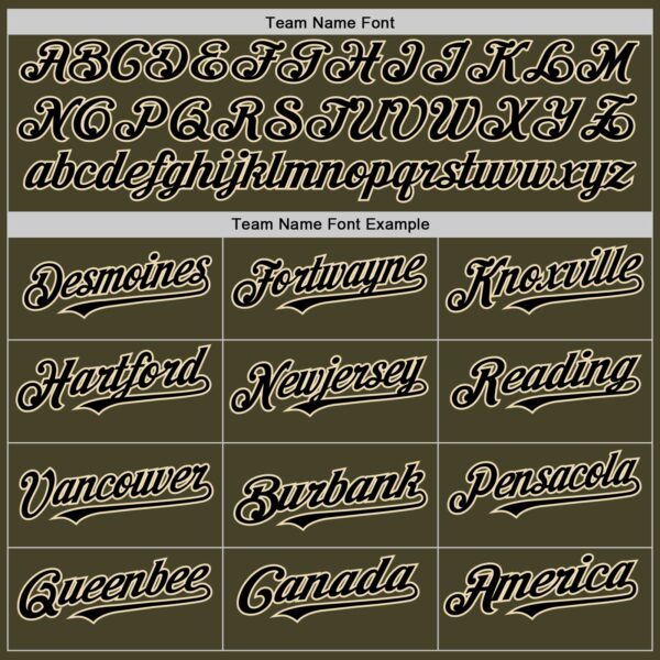 Custom Olive Black-Cream Line Authentic Salute To Service Baseball Jersey