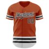Custom Texas Orange Black-White Line Authentic Baseball Jersey